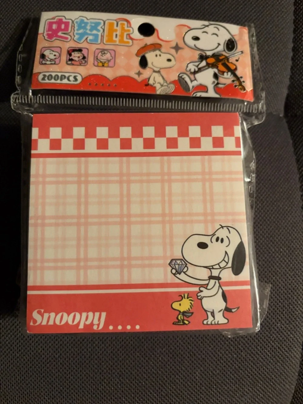 Office | Snoopy Pink Checkered Notepad | Poshmark
